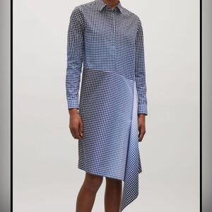 COS assymmetrical geometric dress 🟦⬜️